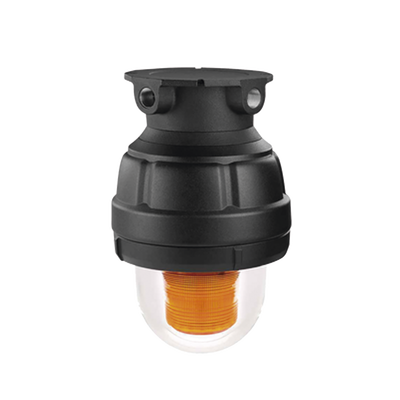 Luz de Advertencia LED color Ámbar a prueba de explosión para uso en Clase I, Div. I, Grupos C y D; Clase I, Div. 2, Grupos A, B, C y D; Clase II, Div. 1, Grupos E, F y G; Clase III, no incluye Montaje