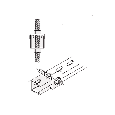 Tope Unicanal  «U» para Tornillo de  3/8″ ( 9.5 mm ).