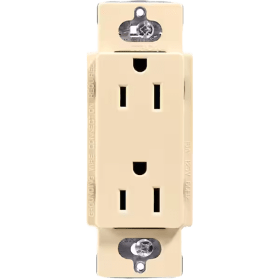 Tomacorriente receptáculo convencional  120V, 15A, color blanco.