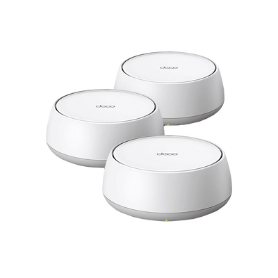 KIT 3 Routers Inalámbrico MESH Interior para Hogar / Doble Banda Wi-Fi 7 BE3600 Mbps / 2 Puerto 2.5 Gigabit WAN/LAN / 4 Antenas Internas / Operación Multi-Link MLO / Administración Mediante la App Deco (iOS, Android) / HomeShield