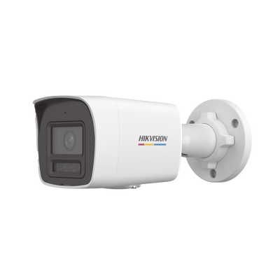 [Dual Light + ColorVu] Bala IP 4 Megapixel / Lente 2.8 mm / 30 mts IR + 30 mts Luz Blanca / Micrófono Integrado / ACUSENSE Lite / Exterior IP67 / dWDR / PoE / Micro SD