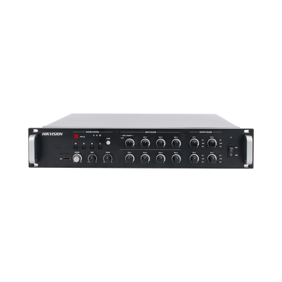 Amplificador de Red |  4 Zonas de 250W | 100V/70v | Calendarización de eventos | Biblioteca de Materiales de Audio | Entrada de Alarma | Hik-Connect /Hikcentral profesional