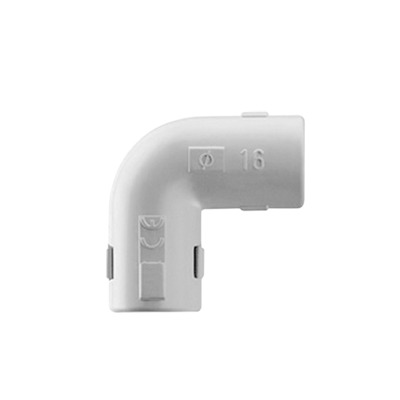 Unión en «L» (Codo) para tubería rígida, recomendado para cable eléctrico, PVC Auto-extinguible, de 20 mm