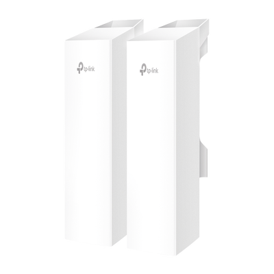 KIT de Enalce Inalámbrico Omada para Exterior / Frecuencia de 5GHz / Emparejamiento Automático / 3 puertos Gigabit / PoE Pasivo 24 Vcc o 802.3 PoEaf / Antena Direccional de 7 dBi MIMO 2×2 / Adminsitración Remota Mediante Omada
