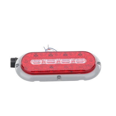 Plafón Ovalado de 7.5″ Para Camiones de Transporte, 18 LED Ultra Brillantes, Color Rojo/Claro/Ambar