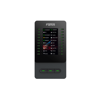 Módulo de Expansión EM60 con Pantalla a Color / 4.3 Pulgadas 480×272 / 60 Teclas Programables DSS / USB Tipo-C / Compatible con V65-V66-V66 Pro / Cascada hasta 4 Módulos / Con Soporte Ajustable
