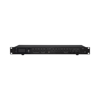 Amplificador de Audio | 2 x 60W | Baja Impedancia 4 – 8Ω | Reproductor Bluetooth, USB, SD | Efectos Integrados Delay, Echo, Repeat