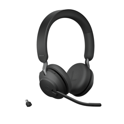 Jabra Evolve2 65, Auricular stereo versión UC, dongle USB-A con cancelación de ruido (26599-999-999)