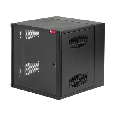 Gabinete AccessPlus de 19 UR Montaje en Pared de 19in, Rieles Numerados y Roscados #10-32, Puerta con Ventana de Seguridad, 600 mm de Ancho, 762 mm de Profundidad, Color Negro