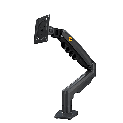 Brazo Ajustable para Monitor Ergonómico / Compatible con Monitores de 17″ – 30″ / Capacidad de Peso hasta 9 kg / Rotación 360° / Inclinación +85° a  -30° / Giro 180° / Ajuste de Resorte de Gas / Color Gris