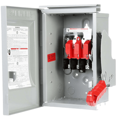 Interruptor de Seguridad GNF323R, 240Vca, 3 polos, 100 Amp, sin portafusibles, Nema 3R.