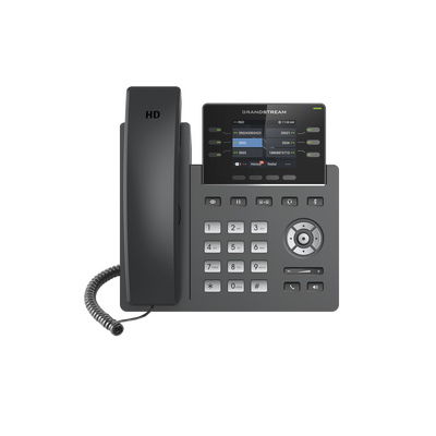 Teléfono IP Grado Operador, 3 líneas SIP con 6 cuentas, puertos Gigabit,PoE,  pantalla a color 2.4″, codec Opus, IPV4/IPV6 con gestión en la nube GDMS