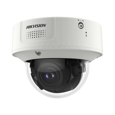 Domo IP 4 Megapixel / Lente Mot. 2.8 a 12 mm 2 / 40 mts IR EXIR / 2 Analiticos Simultaneos / DeepinView / 2 Micrófonos Integrados / IP67 / IK10 / H.265+ / WDR 150 dB / Captura Facial / Búsqueda por Atributos / Conteo de Personas