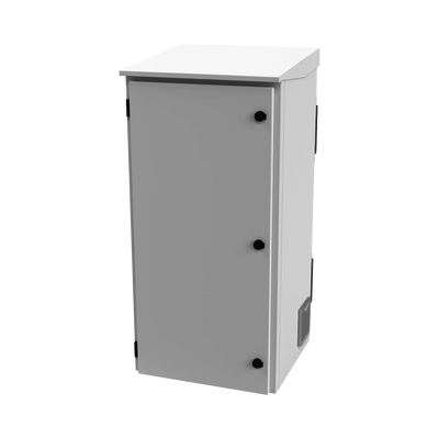 Gabinete de Exterior con Rack de 19″ de 24U con Ventiladores y Termostato, Se envía el Gabinete Armado (Montaje a poste o torre se vende por separado).