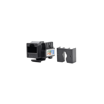 Módulo Jack Keystone Cat5e con Terminación 110 (Punchdown) para Faceplate – Color Negro