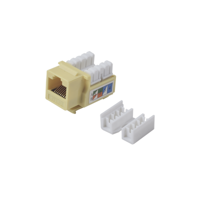 Módulo Jack Keystone Cat5e con Terminación 110 (Punchdown) para Faceplate – Color Amarillo