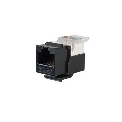 Módulo Jack Keystone Cat5e sin Herramienta (toolless) para faceplate – Color Negro