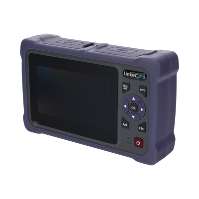 OTDR Touch para Pruebas en los Enlaces de Fibra Óptica Multimodo / Longitudes de onda  850nm y 1300nm / Función VFL 10mW / Función OPM / Función de Mapeo de cables de Red RJ45 / Recargable / Distancia de prueba de hasta 2
