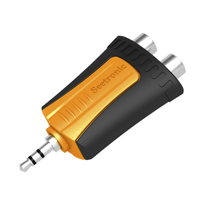 Conector Estéreo | 3.5 mm – 2 x conector Hembra RCA | Adaptador de Carcasa de Plástico