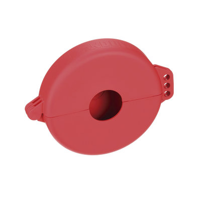 Dispositivo de Bloqueo LOTO para Válvulas de Compuerta, Para Diámetros de 3 a 6.5″, Color Rojo