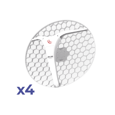 (LHG XL 5 ac 4 Pack) CPE y PtP en 5GHz 802.11 a/n/ac con Antena de Rejilla de 27dBi. «Ahora con Más Velocidad y Mayor Distancia»
