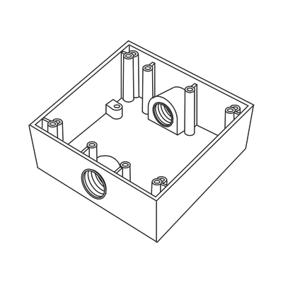 Caja Cuadra de 3/4″ a Prueba de  Intemperie/ Cuenta con 2 salidas.