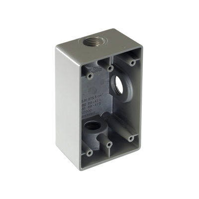 Caja Condulet FS de 3/4″ ( 19.05 mm) con tres bocas a prueba de intemperie.
