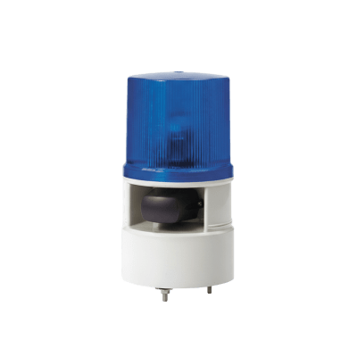 Luces de advertencia color Azul con sirena incorporada con 5 tonos máx. 105 dB en 12-24 VCD