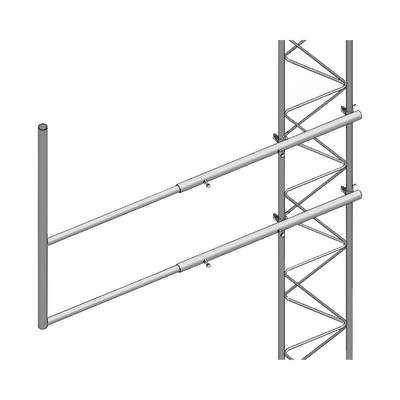 Brazo tipo «F» para tramos STZ-35G, galvanizado por inmersión en caliente.