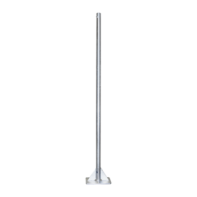 Mástil de 2 metros de 2″ Diámetro, con Opresor, Base Soldada . Galvanizado por Inmersión en Caliente.