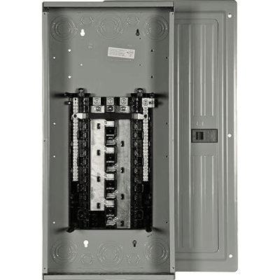 Centro de carga monofásico 1 Fase, 3 Hilos para interruptores QP, de 30 polos – 48 Circuitos, 120/240vca, Barras de aluminio 200 Amp, Nema 1, uso interior. Incluye tapa.