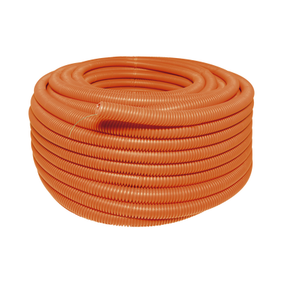 Manguera Poliducto Corrugado Flexible Naranja Reforzado de 1″ x 50 m Para Instalaciones Eléctricas /Polietileno Alta Densidad HDPE/ Sin guía /Resistente a Intemperie.