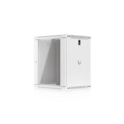 UACC Rack Cabinet 12U (550 x 450 mm) – Gabinete Cerrado para Montaje en Pared con Puerta de Vidrio Templado, Totalmente Ensamblado con Ventiladores Integrados y Paneles Removibles