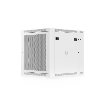 UACC Rack Cabinet 12U (600 x 703 mm) – Gabinete Cerrado para Montaje en Pared con Puerta Frontal Perforada, Puerta Trasera Abatible (Swing-Out) y Paneles Laterales Removibles con Llave