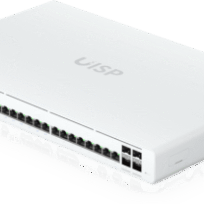 UISP Switch Pro – Switch PoE de 220 W (27 V) con 24 Puertos GbE, 16 Puertos PoE Pasivo 27 V y 4 Puertos SFP+ 10G
