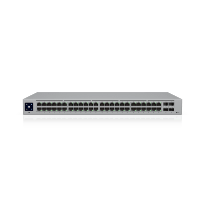 USW-48 — Switch Layer 2 de 48 Puertos GbE + 4 Puertos SFP con Diseño Fanless para Funcionamiento Totalmente Silencioso