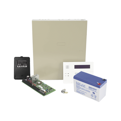 Kit de Panel de Alarma VISTA48LA con  Batería de 9Ah, Transformador y Gabinete
