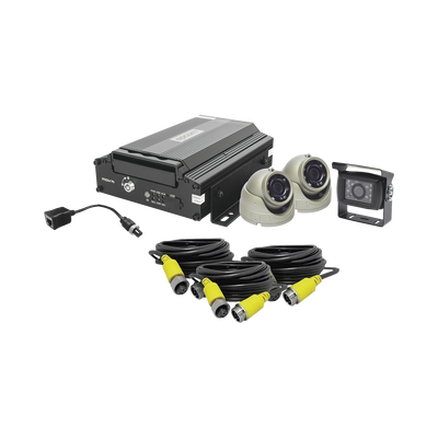 KIT DVR PARA VEHICULO / INCLUYE / CÁMARAS PARA INTERIOR / CÁMARA PARA EXTERIOR, / 2MP AHD / CABLES EXTENSORES / ADAPTADOR LAN.