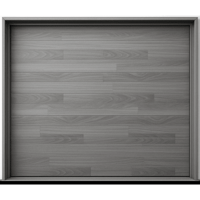 Puerta de Garage de Alta Calidad / Estilo Americano / Acabado Laminado PREMIUM / Color Gris / 18×8 Pies.