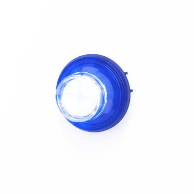 Estrobo Oculto de 12 LED, Azul/Blanco, Bisel Negro, Lente Transparente