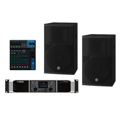 Kit Refuerzo Sonoro y Mixer | Incluye 2 Bocinas CHR12 | Amplificador PX8 | Mezclador MG10 | Ideal para PA