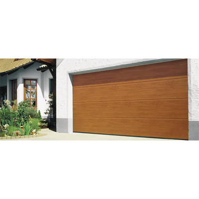 Puerta de Garage D/ Alta calidad / 8×9 pies / AISLADA / Estilo Americana / Imitacion Madera / Golden Oak / Linea Central .