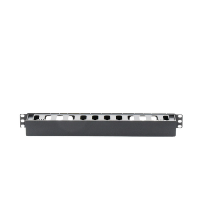 Organizador de Cables Horizontal de 1U para Rack de 19″, Fabricado en Polímero Resistente a Deformaciones y Rayones