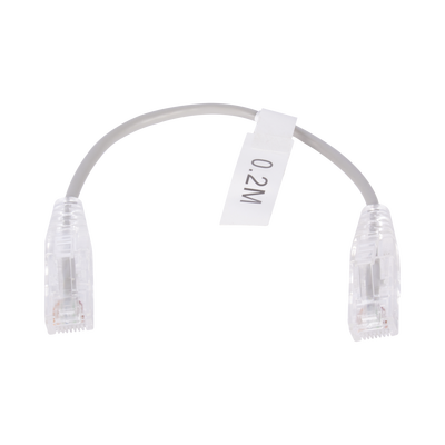 Cable de Parcheo Slim UTP Cat6 – 20 cm (7.87 Pulgadas) Gris Diámetro Reducido (28 AWG)