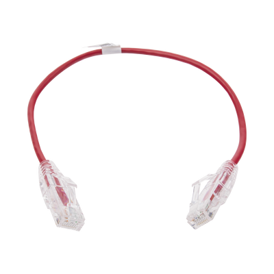 Cable de Parcheo Slim UTP Cat6 – 30 cm (11.81 Pulgadas) Rojo Diámetro Reducido (28 AWG)