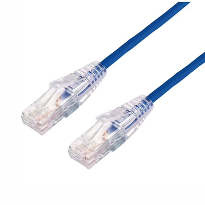 Cable de Parcheo Slim UTP Cat6A – 0.5 Metros (1.64 Pies) Azul, Diámetro Reducido (28 AWG)