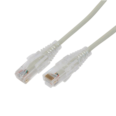Cable de Parcheo Slim UTP Cat6A – 1 Metro (3.28 Pies) Gris, Diámetro Reducido (28 AWG)