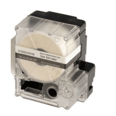 Casete de 75 Etiquetas Autolaminadas Turn-Tell, Con Rotación para Mejor Visibilidad, para Cables Categoría 6 FTP y Categoría 6a/10Gig, Calibre AWG 8 – 4
