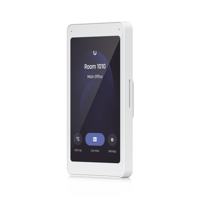 UniFi Intercom Viewer, monitor que se vincula a UA-INTERCOM, para visualizar y aperturar, pantalla táctil de 5″, energizado por POE, montaje en pared
