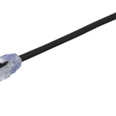 Cable de Parcheo TX6, UTP Cat6, Diámetro Reducido (28AWG), Color Negro, 16.76 Metros (55 Pies)